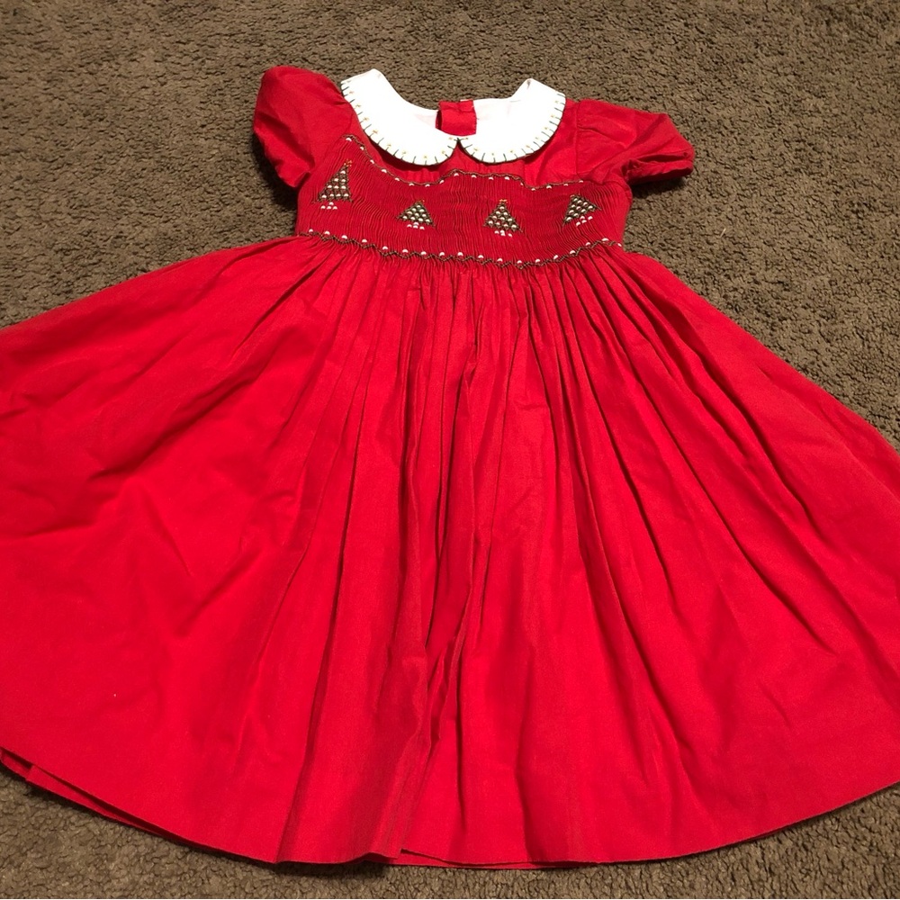 girls sz 3 Antoinette Paris Christmas smocked dress